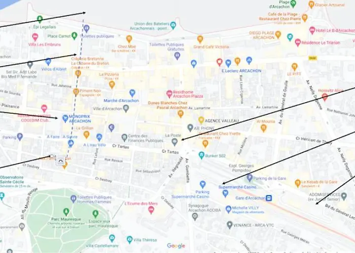 Centre, Grand T2 Balcon Pkg, Gare 600m, Tres Calme 公寓 阿卡雄